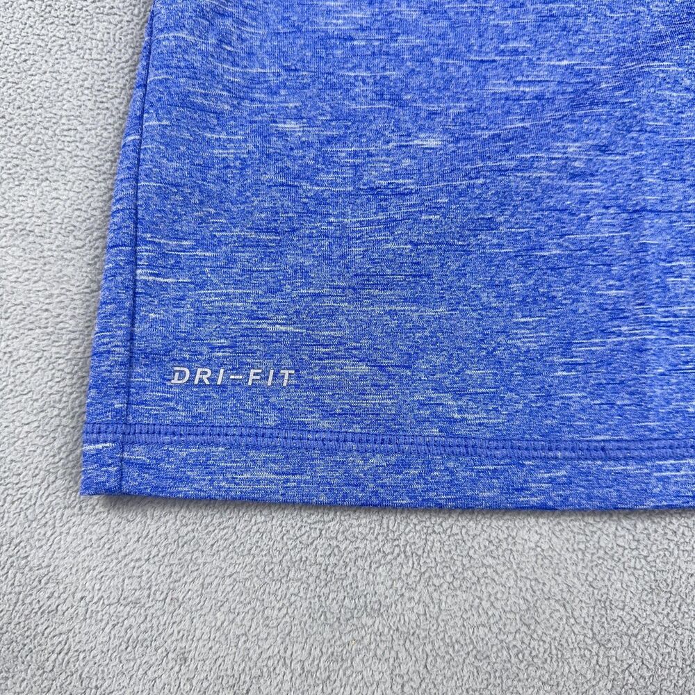 Nike Shirt Youth XL Blue Dri-FIT Short Sleeve UPF 40+ Training Top Swoosh Logo - Picture 6 of 8